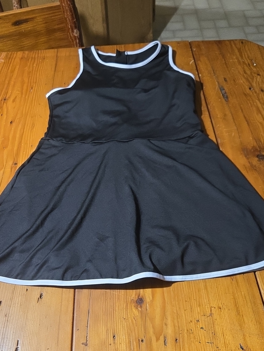 SHEIN Black Dress with White Trim Sz Xl Built In Shorts